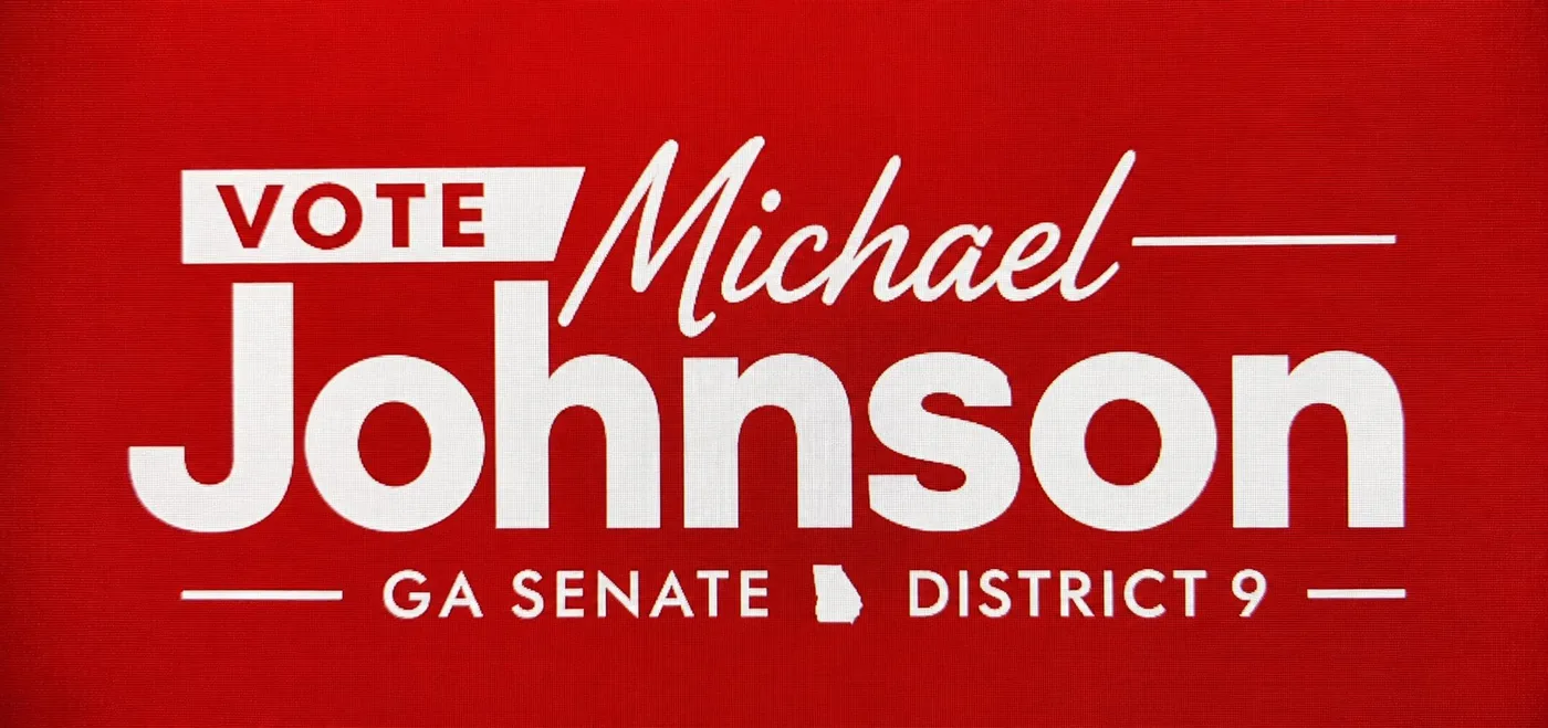 Vote Michael Johnson — GA Senate District 9 campaign banner